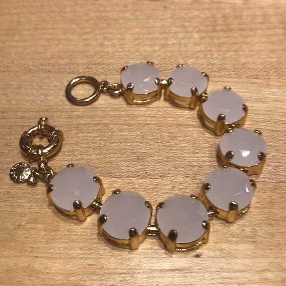 J. Crew gold & white beveled jewel clasp bracelet - Picture 3 of 13